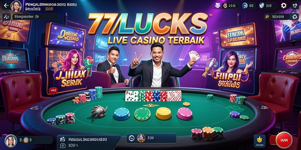 Screenshot gameplay Live Casino yang mendebarkan di 77LUCKS.