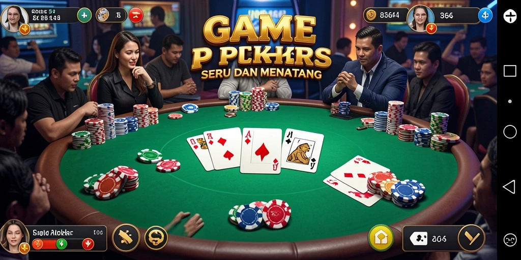 Screenshot gameplay Poker di 8364 menunjukkan suasana permainan yang seru.