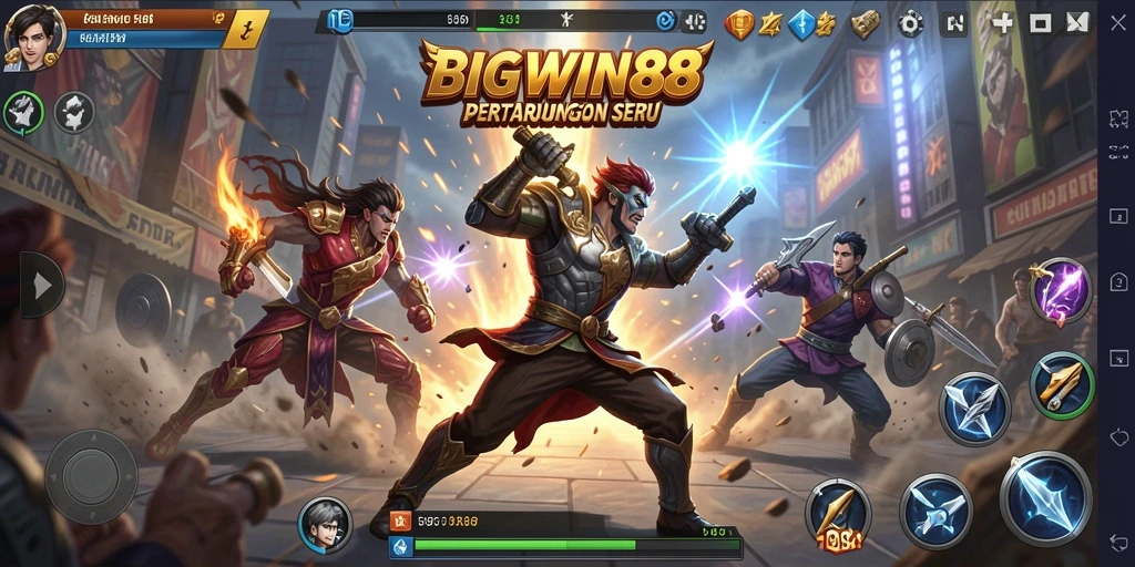Tampilan gameplay seru dari BIGWIN88 dengan aksi pertempuran yang mendebarkan.