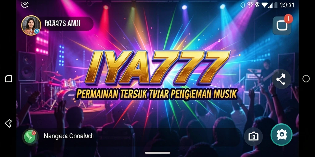 Tampilan screenshot utama IYA777 menunjukkan gameplay musik yang seru.