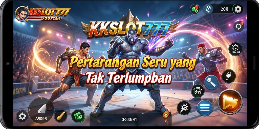 Tampilan gameplay KKSLOT777 dengan pertarungan yang seru.