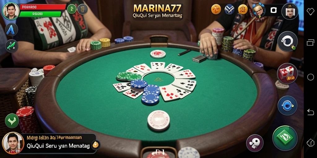 Tampilan gameplay seru dalam permainan QiuQiu.