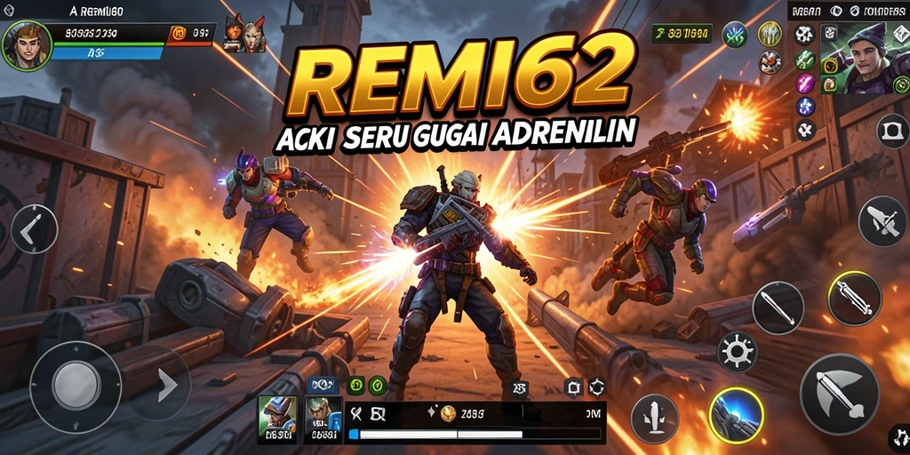 Screenshot REMI62 menampilkan aksi pertempuran yang menegangkan.